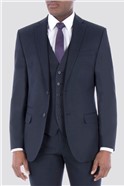 Navy Birdseye Tailored Fit Suit Trouser