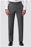 Grey Donegal Wool Blend Tailored Fit Suit Trouser