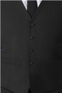  Regular Fit Black Panama Suit