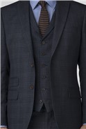  Navy Check Tailored Fit Suit