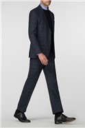  Navy Check Tailored Fit Suit