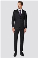  Tailored Fit Weston Black Twill Suit