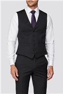  Tailored Fit Weston Black Twill Waistcoat