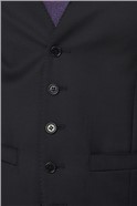  Tailored Fit Weston Black Twill Waistcoat