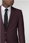  Burgundy Twill Skinny Fit Jacket