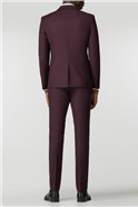  Burgundy Twill Skinny Fit Jacket