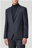  Navy with Blue Overcheck Slim Fit Jacket