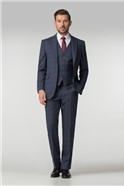 Blue Checked Regular Fit Suit