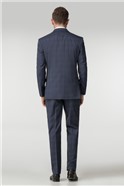  Blue Checked Regular Fit Suit