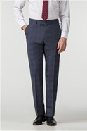  Navy Check Regular Fit Trousers