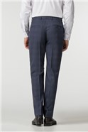  Navy Check Regular Fit Trousers