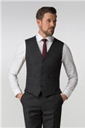  Charcoal Birdseye Regular Fit Waistcoat