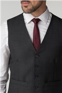  Charcoal Birdseye Regular Fit Waistcoat