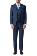 Stvdio Blue Textured Slim Fit Ivy League Waistcoat