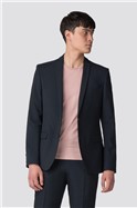  Skinny Fit Navy Panama Suit Jacket