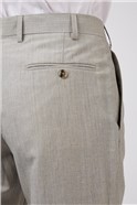  Tailored Fit Oatmeal Linen Trousers