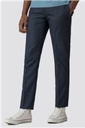 Blue Jaspe Check Skinny Fit Suit Trousers