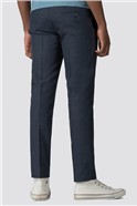 Blue Jaspe Check Skinny Fit Suit Trousers