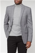 Slim Fit Grey Big Check Suit Jacket