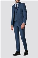  Tailored Fit Bright Blue Pick and Pick Suit