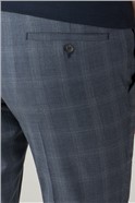  Slate Blue Check Skinny Fit Trousers