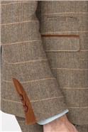 Blake Tan Tweed Check Slim Fit Jacket