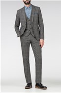 Scott Grey Tweed Check Slim Fit Slim Fit Suit
