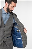 Scott Grey Tweed Check Slim Fit Slim Fit Suit