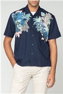  Short Sleeve Viscose Foliage Print Shirt