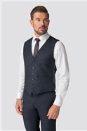 Adwick Tailored Fit Navy Textured Waistcoat