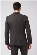  Tailored Fit Brown Heritage Checked Suit Jacket