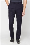  Navy Jacquard Texture Wool Blend Suit Trouser