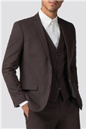 Branded Burgundy Slim Fit Suit Jacket