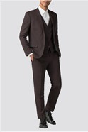 Branded Burgundy Slim Fit Suit Jacket