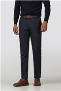  Navy Check Slim Fit Trousers