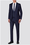 Branded Deep Blue Multi Checked Slim Fit Suit 