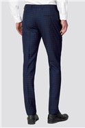 Branded Deep Blue Multi Checked Skinny Fit Trousers