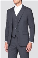 Branded Grey Blue Micro Textured Regular Fit Suit