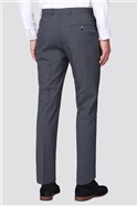 Branded Grey Blue Micro Textured Regular Fit Trousers