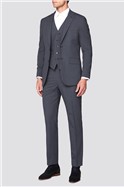 Branded Grey Blue Micro Textured Regular Fit Suit