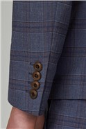  Slate Chambray Check Skinny Fit Suit Jacket