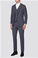 Branded Grey Blue Micro Textured Regular Fit Suit