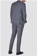 Stvdio Light Grey with Blue Windowpane Check Waistcoat