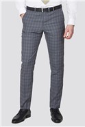 Stvdio Light Grey with Blue Windowpane Check Waistcoat