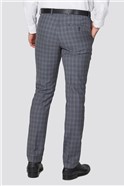 Stvdio Light Grey with Blue Windowpane Check Waistcoat