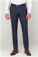  Blue Heritage Check Tailored Fit Trousers