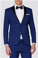  Bright Blue Tuxedo Skinny Jacket