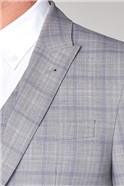  Pale Grey Lavender Check Slim Fit Jacket