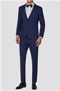 Branded Blue Glitter Flecked Skinny Fit Suit Trousers