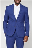  Warm Blue Texture Skinny Fit Suit 